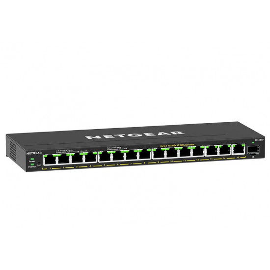 NETGEAR GS316EP-100PES network switch Managed Gigabit Ethernet (10/100/1000) Power over Ethernet (PoE) Black