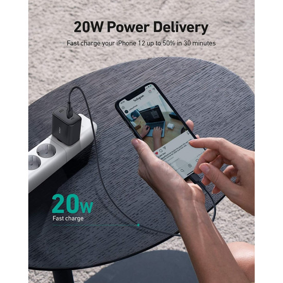 AUKEY PA-F1S Swift mobile device charger Black 1xUSB C Power Delivery 3.0 20W 3A