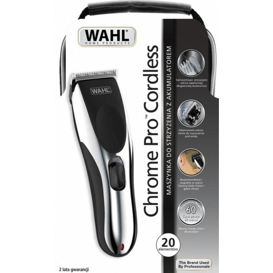 Hair clipper WAHL Chrome Pro Cordless 09649-1316 Silver, Black