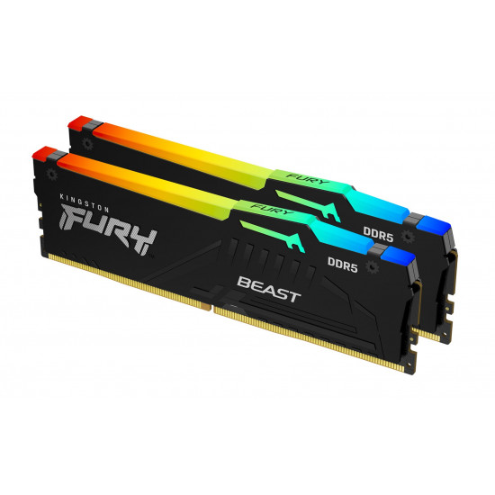 Kingston Technology FURY Beast 64GB 6000MT/s DDR5 CL30 DIMM (Kit of 2) RGB XMP