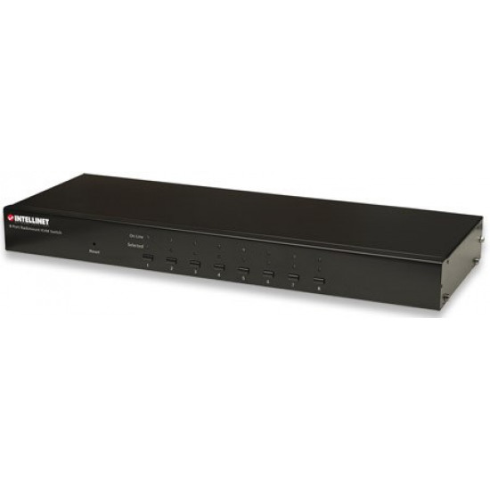 Intellinet 8-Port Rackmount KVM Switch, Combo USB + PS/2, On-Screen Display, Cables included (Euro 2-pin plug)