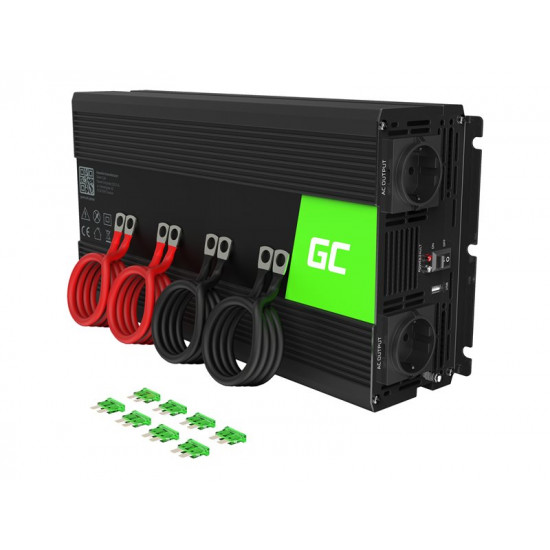 GREENCELL Car Power Inverter 24V to 230V Pure Sine 2000W