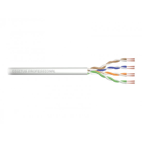 DIGITUS CAT 5e U-UTP patch cable raw length 305m paper box AWG 26/7 PVC simplex color grey