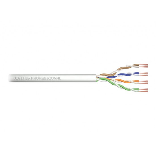 DIGITUS CAT 5e U-UTP patch cable raw length 305m paper box AWG 26/7 PVC simplex color grey