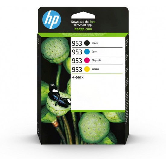 HP 953 - 4 pakker - sort, gul, cyan, m