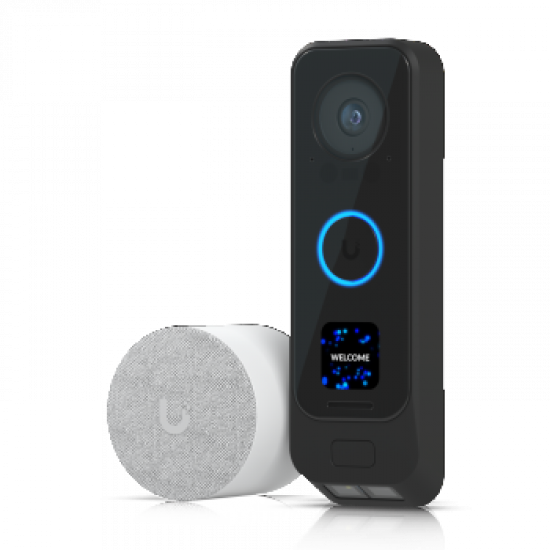 UBIQUITI G4 DOORBELL PRO POE KIT BLACK PREMIUM UNIFI DOORBELL WITH INTEGRATED POE AND INCLUDED POE CHIME FOR PLUG-AND-PLAY INSTALLATION