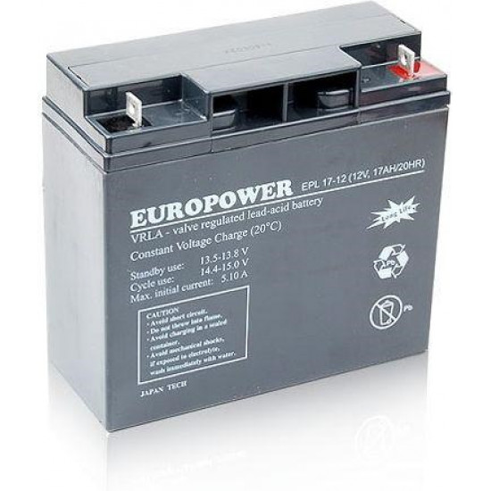 EUROPOWER EPL Series AGM Battery 12V 17Ah (15 Years Service Life)