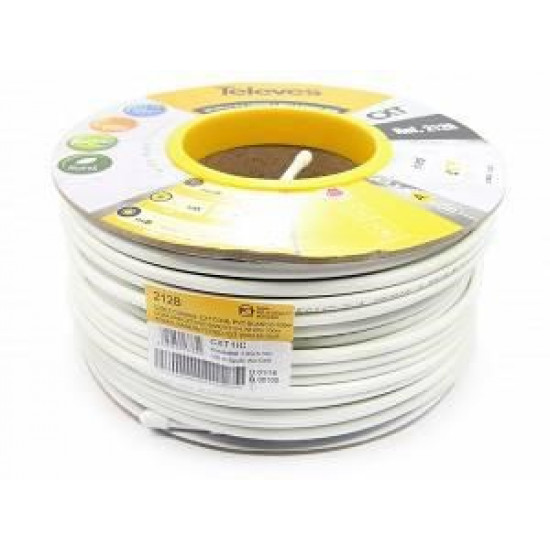 TELEVES COAXIAL CABLE CXT 1.02 CU 79% PVC ref. 2128 - roll 100m (internal)