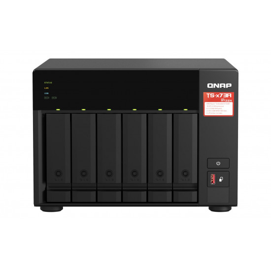 QNAP TS-673A NAS Tower Ryzen Embedded V1500B 8 GB DDR4 0 TB QNAP Turbo System Black