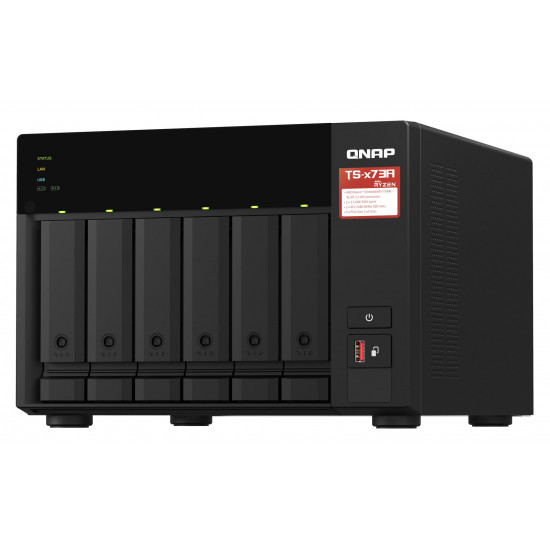 QNAP TS-673A NAS Tower Ryzen Embedded V1500B 8 GB DDR4 0 TB QNAP Turbo System Black