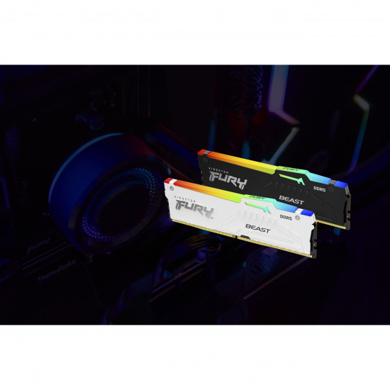 KINGSTON 32GB 6000MT/s DDR5 CL30 DIMM Kit of 2 FURY Beast White RGB EXPO