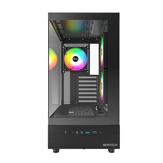 Montech XR Midi-Tower, Tempered Glass - black