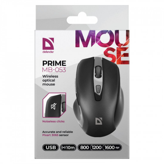 MOUSE DEFENDER PRIME MB-053 RF SILENT BLACK OPTICAL