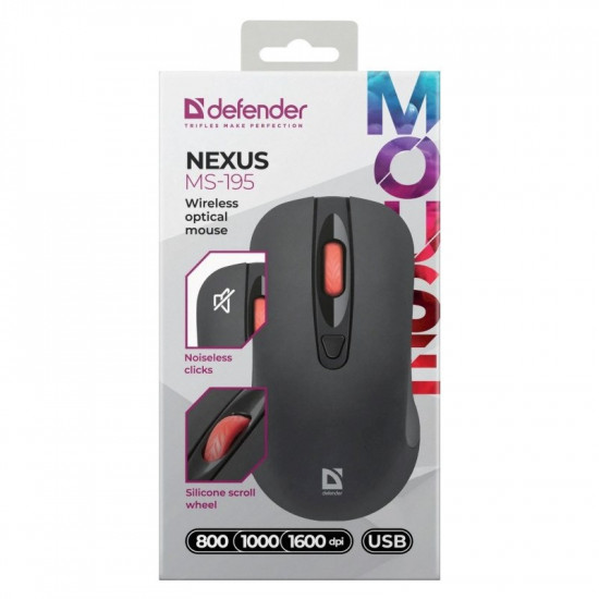 MOUSE DEFENDER NEXUS MS-195 RF SILENT BLACK