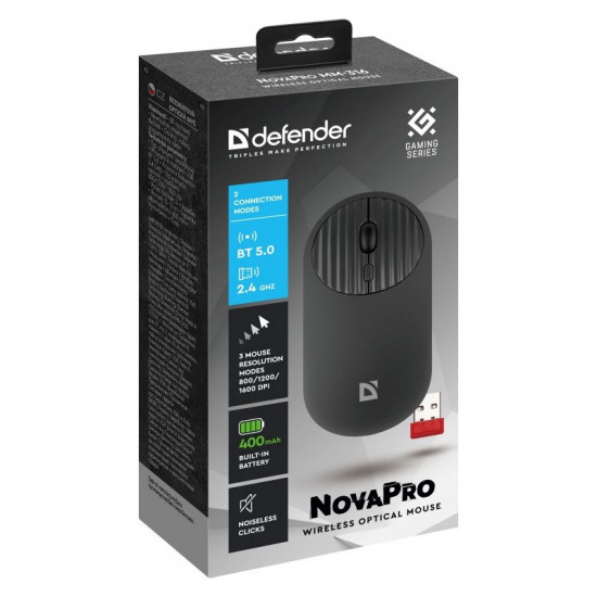 MOUSE DEFENDER DEFENDER NOVAPRO MM-316 RF+BT OPTIC 1600dpi BLACK