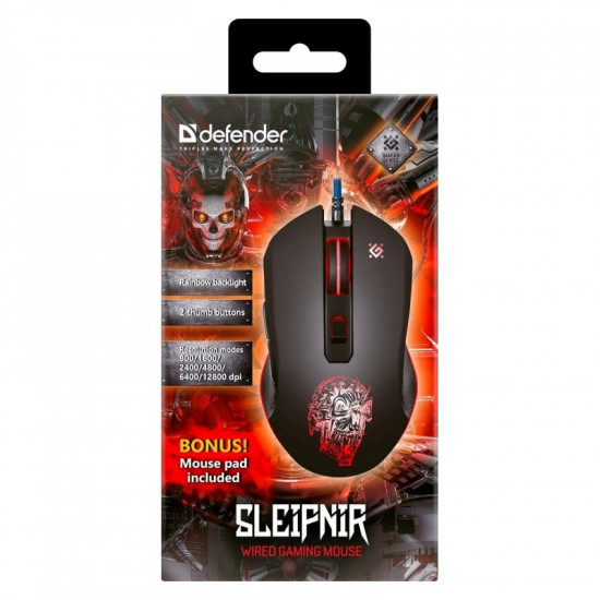 MOUSE DEFENDER GM-927 SLEIPNIR OPTIC 12800dpi 6P