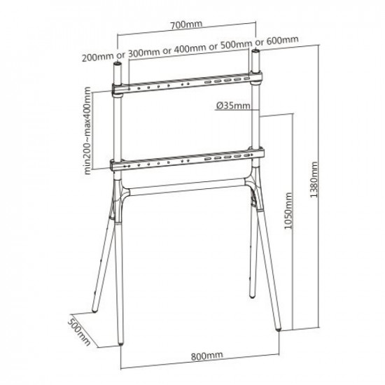 Techly Floor Stand for LCD/LED/Plasma TV 49-70 Tripod Style