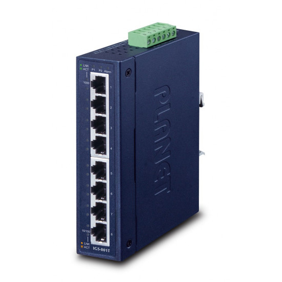 PLANET IGS-801T network switch Unmanaged L2 Gigabit Ethernet (10/100/1000) Blue