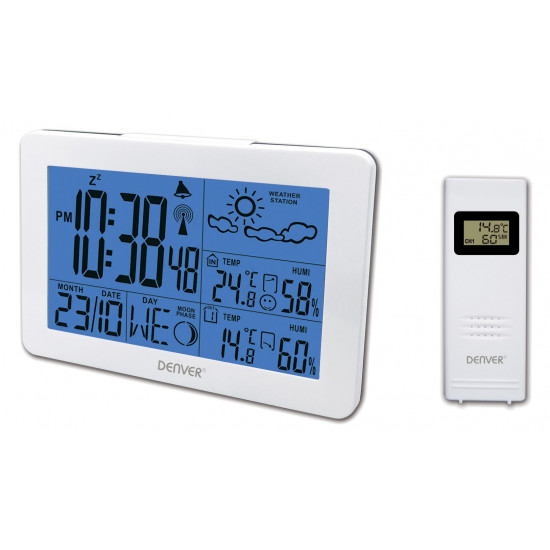 Denver WS-530WHITE digital weather station White Battery