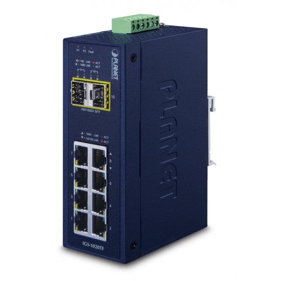 PLANET IGS-1020TF network switch Unmanaged Gigabit Ethernet (10/100/1000) Blue