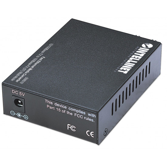 Intellinet Fast Ethernet Media Converter, 10/100Base-Tx to 100Base-Fx (ST) Multi-Mode, 2 km (1.24 mi)