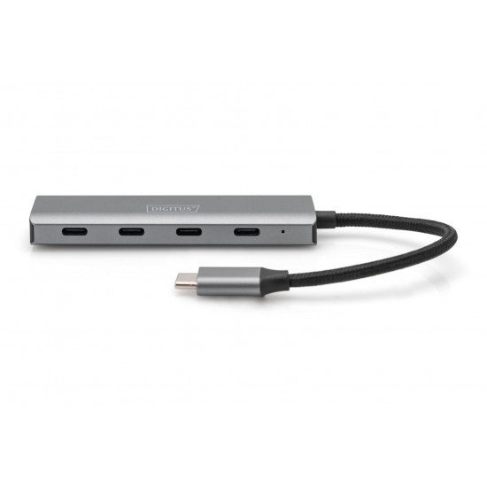 DIGITUS USB-C 4 Port HUB dunkelgrau 4x