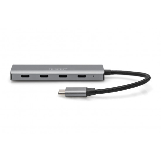 DIGITUS USB-C 4 Port HUB dunkelgrau 4x