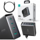 Joyroom GaN Ultra JR-TCG05EU 140W PD 3.0 QC 3.0 Wall Charger 3x USB-C 1x USB-A Black + Cable