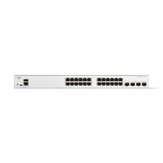 Cisco Catalyst 1300-24T-4G Managed Switch, 24 Port GE, 4x1GE SFP, Limited Lifetime Protection (C1300-24T-4G)