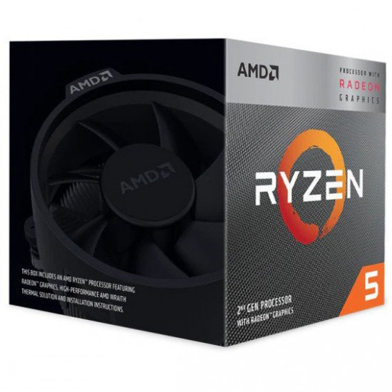 AMD AM4 Ryzen 5 4 Core Box 3400G 3,7 GHz MAX Boost 4,2GHz 4MB 65W Radeon RX Vega 11 with Wraith Spire Cooler 12nm