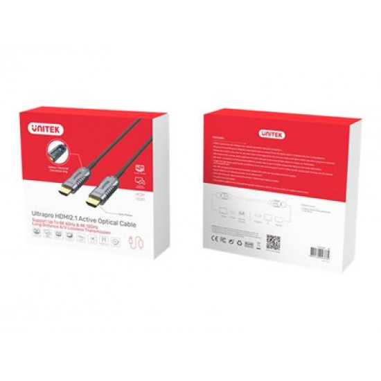 UNITEK C11032DGY Optic Cable HDMI 2.1 AOC 8K 120Hz 40m