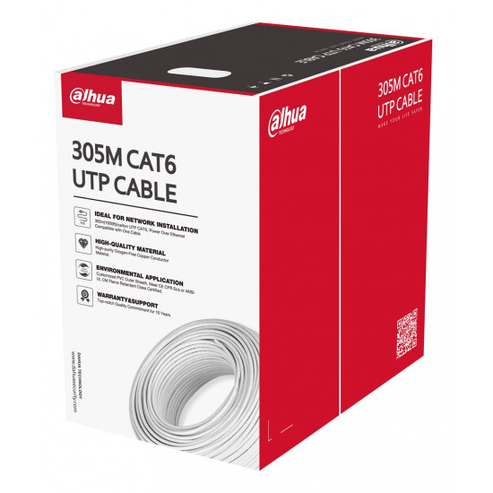 Dahua Technology PFM920I-6UN-C-V2 networking cable White 305 m Cat6 U/UTP (UTP)