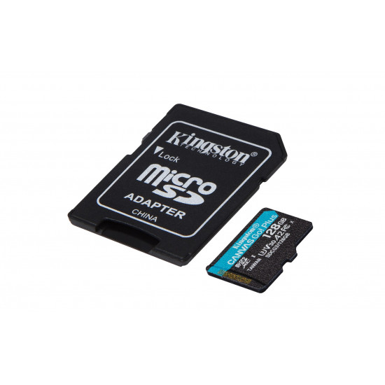 Kingston Technology 128GB microSDXC Canvas Go Plus 170R A2 U3 V30 Card + ADP