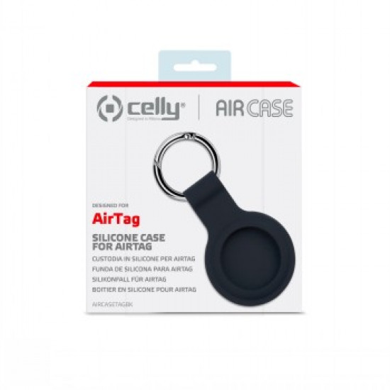 CELLY AIRCASETAG - AIRTAG SILICONE CASE - BLACK