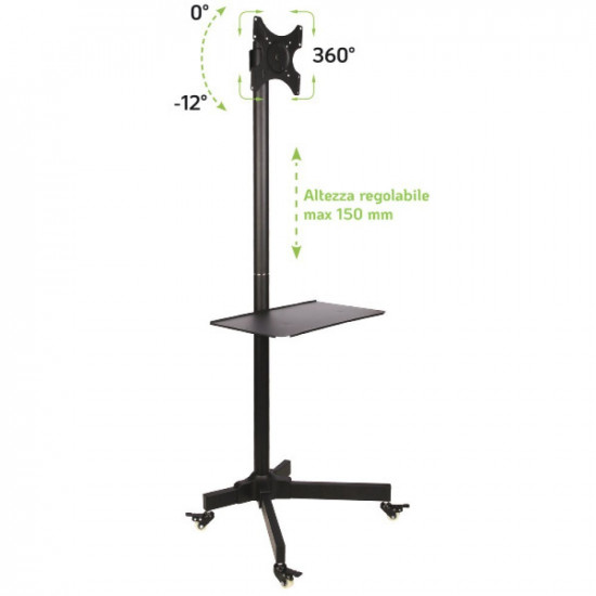 Techly Trolley Floor Stand LCD/LED/Plasma TV Stand 19-37