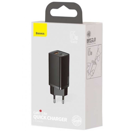 Baseus CCGAN2L-B01 mobile device charger Universal Black AC Fast charging Indoor