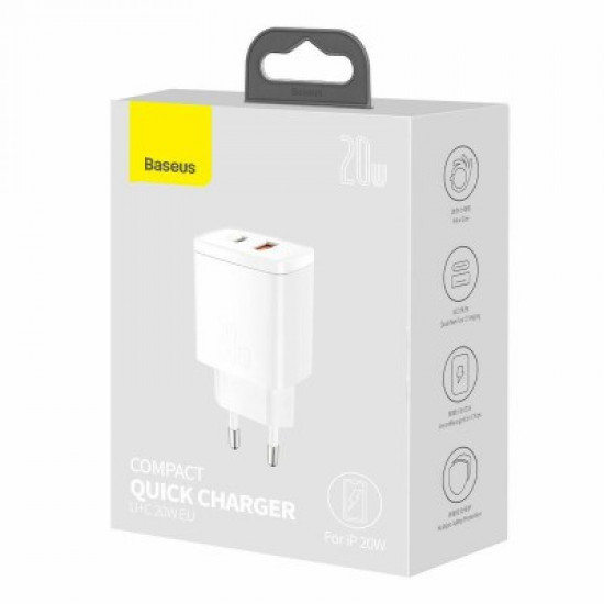 Baseus CCXJ-B02 mobile device charger Universal White AC Fast charging Indoor