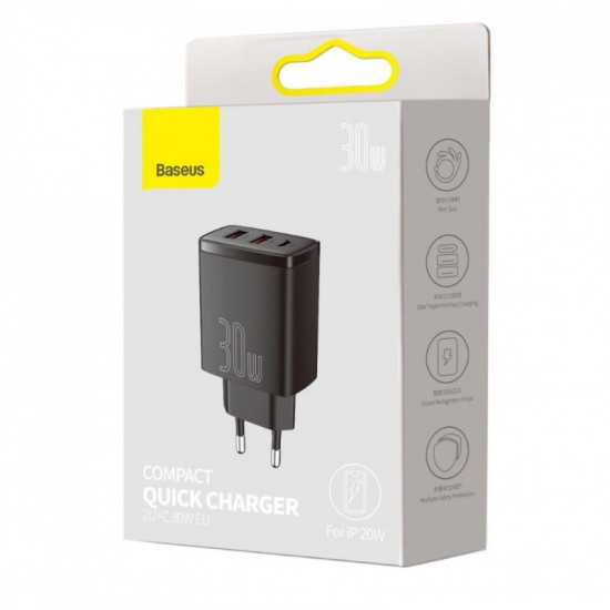 Baseus CCXJ-E01 mobile device charger Smartphone, Smartwatch, Tablet Black AC Fast charging Indoor