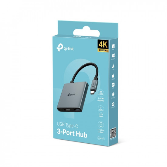 TP-Link UH3020C interface hub USB Type-C 5000 Mbit/s Grey