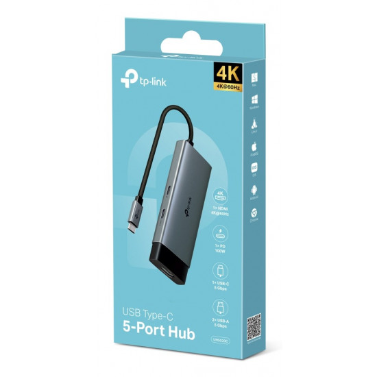 TP-Link UH5020C interface hub USB Type-C 5000 Mbit/s Grey