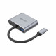 UNITEK D1049A notebook dock/port replicator USB 2.0 Type-C Silver