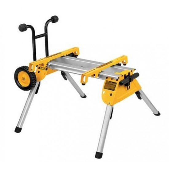 Workstation with wheels for mitre sawing