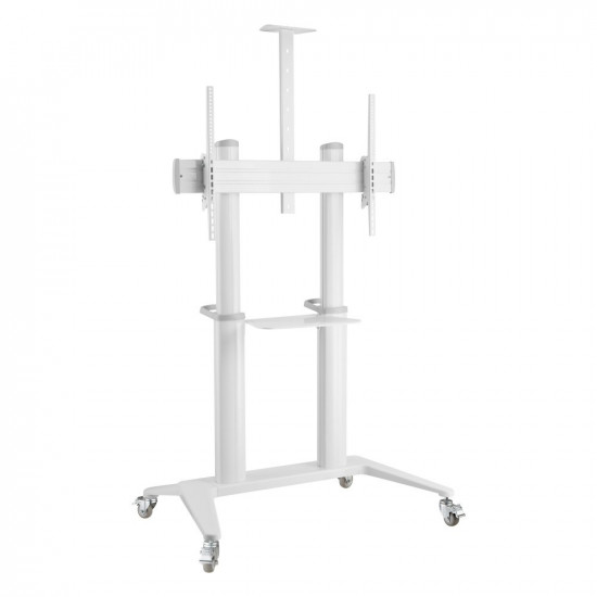 Techly ICA-TR49W multimedia cart/stand White Flat panel