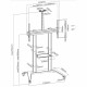 Techly ICA-TR49W multimedia cart/stand White Flat panel