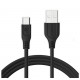 CABLE USB TYPE-C 3.1A SOMOSTEL SMS-BT02 3100mAh QUICK CHARGER QC 3.0 POWERLINE BLACK 2M