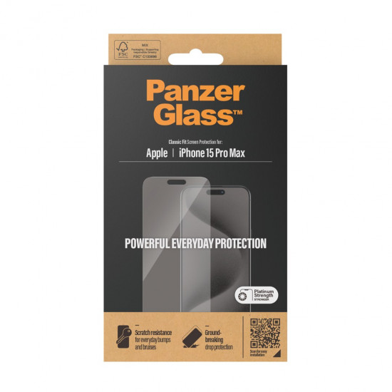 PanzerGlass ® Screen Protector iPhone 15 Pro Max | Classic Fit