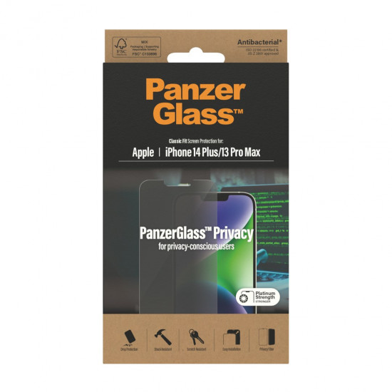 PanzerGlass ® Privacy Screen Protector Apple iPhone 14 Plus |13 Pro Max| Classic Fit