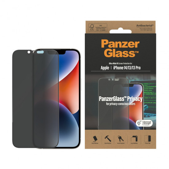 PanzerGlass ® Privacy Screen Protector iPhone 14 | 13 | 13 Pro | Ultra-Wide Fit