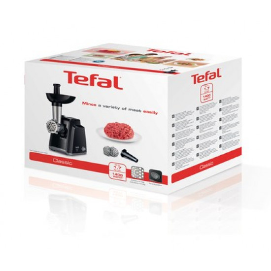 Tefal NE105838 mincer 1400 W Black, Stainless steel