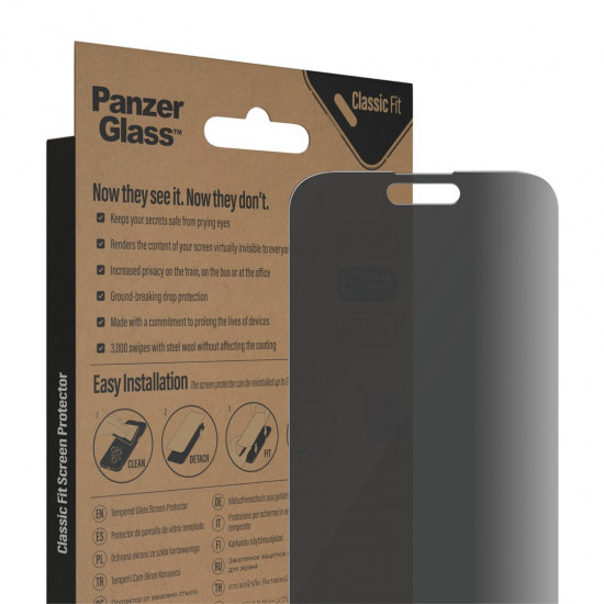 PanzerGlass ® Privacy Screen Protector iPhone 14 Pro Max | Classic Fit